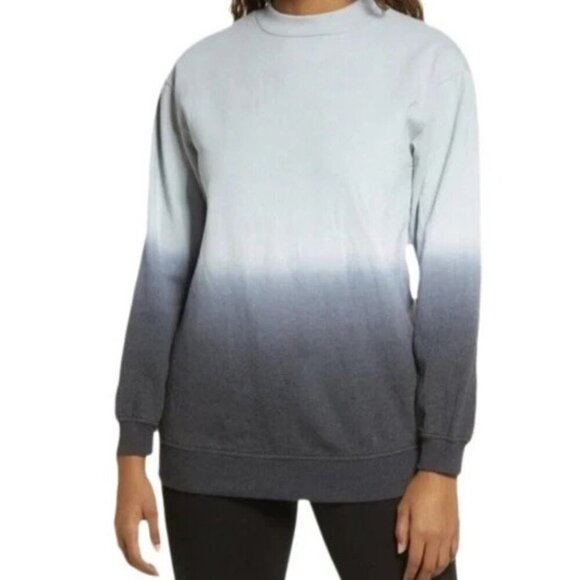 BP Gray Ombre Crewneck Pullover Sweatshirt Knit NWT Sz XXS Oversized - Picture 1 of 10